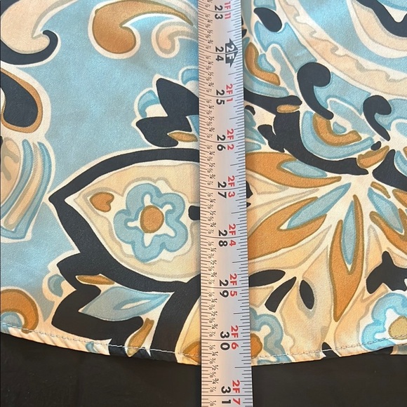 Zara Womens Blue Paisley Pattern 3/4 Sleeve Button Up Blouse, Large - Picture 5 of 6